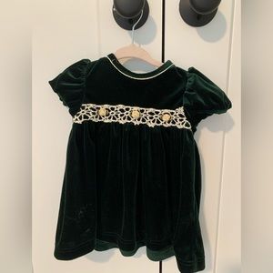 Green velour holiday dress